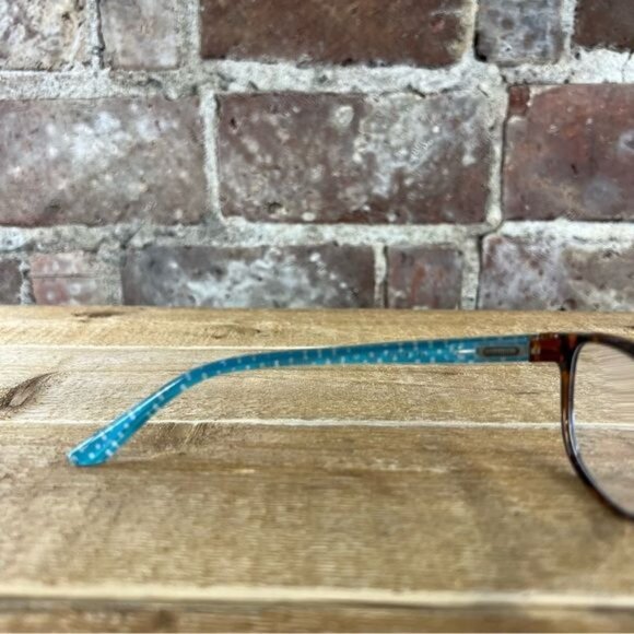 Lulu Guinness LR45 2.5 Tortoise Frames with Turquoise Interior - Picture 11 of 12